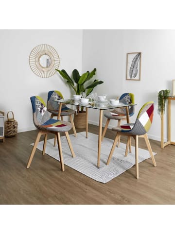 THE HOME DECO FACTORY 2-delige set: eetkamerstoelen meerkleurig - (B)54 x (H)87 x (D)47 cm