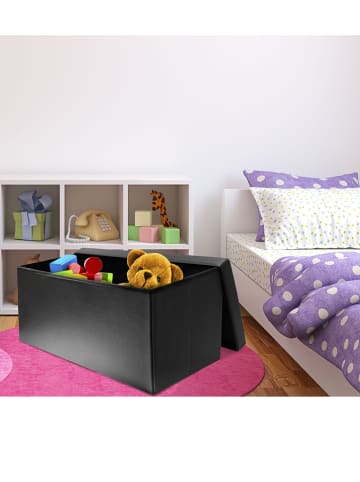 Rétro Chic Sitztruhe in Schwarz - (B)76 x (H)38 x (T)38 cm