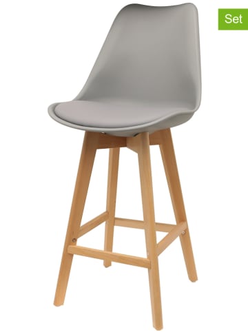 THE HOME DECO FACTORY Hockery barowe (2 szt.) w kolorze szarym - 48 x 106 x 56 cm