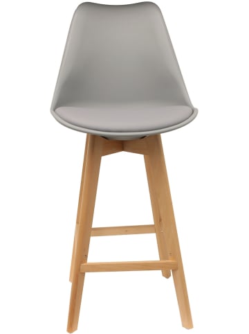 THE HOME DECO FACTORY 2-delige set: barkrukken grijs - (B)48 x (H)106 x (D)56 cm