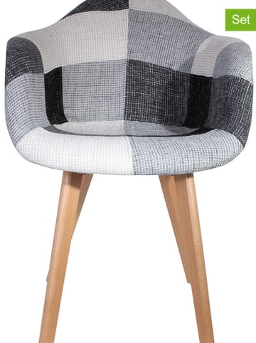 THE HOME DECO FACTORY 2er-Set: Esszimmerstühle in Grau - (B)62 x (H)82,5 x (T)60,5 cm