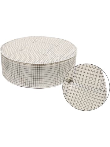Ethnical Life Pouf in Creme/ Schwarz - (H)16 x Ø 50 cm