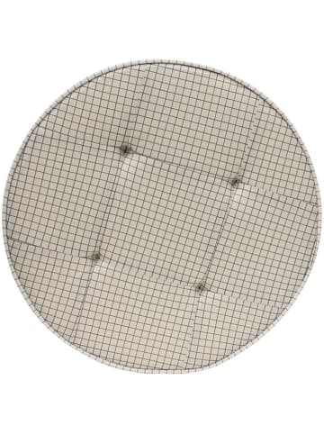 Ethnical Life Pouf in Creme/ Schwarz - (H)16 x Ø 50 cm