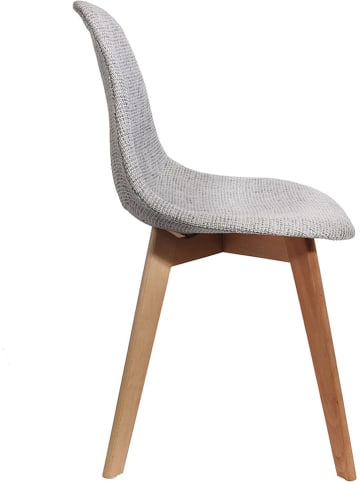 THE HOME DECO FACTORY 2er-Set: Esszimmerstühle in Grau/ Natur - (B)55 x (H)85 x (T)46 cm