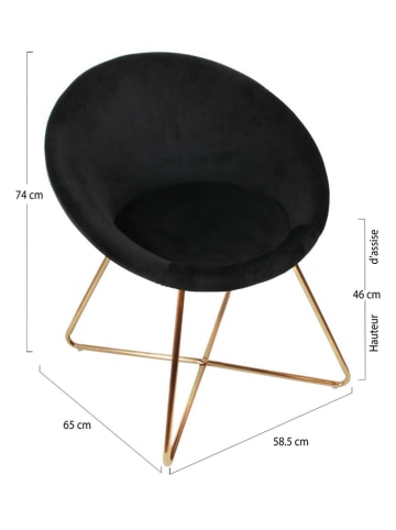 Rétro Chic Fotel "Karl" w kolorze czarnym - 58,5 x 74 x 65 cm