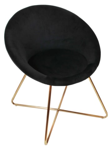 Rétro Chic Fauteuil "Karl" zwart - (B)58,5 x (H)74 x (D)65 cm