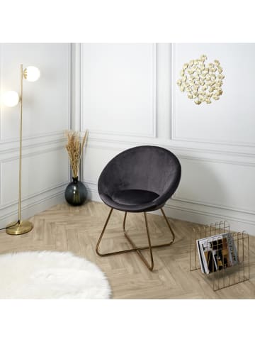 Rétro Chic Fotel "Karl" w kolorze antracytowym - 71 x 83 x 56 cm