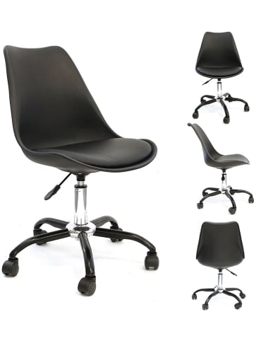 The Home Deco Kids Bürostuhl "Kiruna" in Schwarz - (B)46,5 x (H)92 x (T)58,5 cm