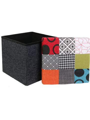 THE HOME DECO FACTORY Hocker ze wzorem ze schowkiem - 38 x 38 x 38 cm