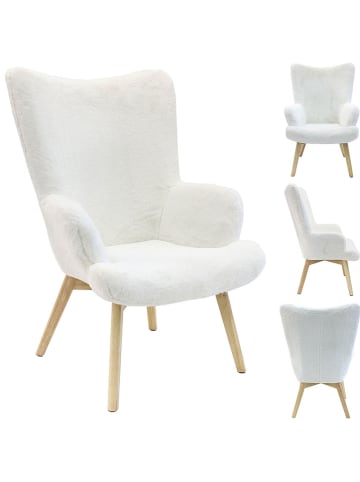 THE HOME DECO FACTORY Sessel "Helsinki" in Weiß - (B)74 x (H)100 x (T)65 cm