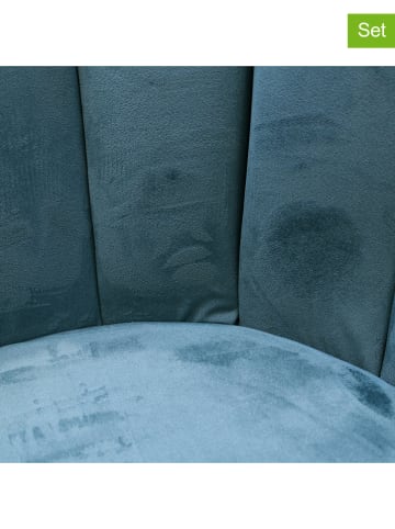 Rétro Chic 2-delige set: fauteuils "Ariel" blauw - (B)52,5 x (H)79,7 x (D)50,5 cm