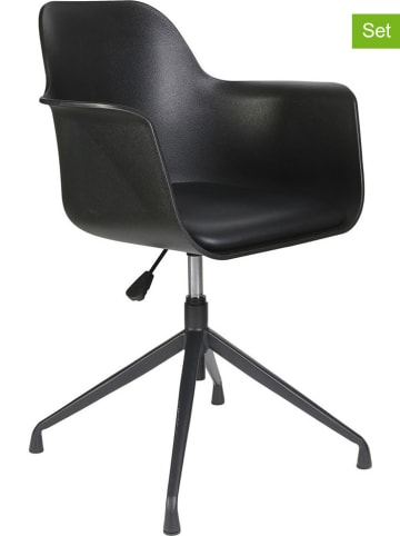 Rétro Chic 2-delige set: bureaustoelen "Chicago" zwart - (B)60 x (H)78 x (D)57,5 cm