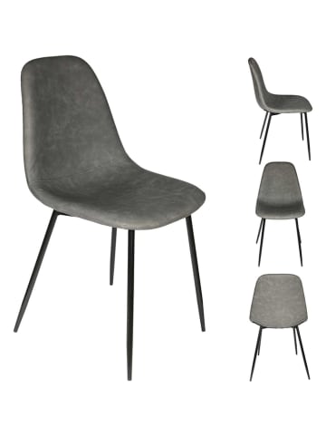 chairs for all 4er-Set: Esszimmerstühle "Amber" in Grau - (B)44 x (H)86 x (T)54 cm