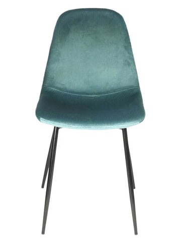 Rétro Chic Esszimmerstuhl "Giulia" in Blau - (B)42,5 x (H)87 x (T)44 cm