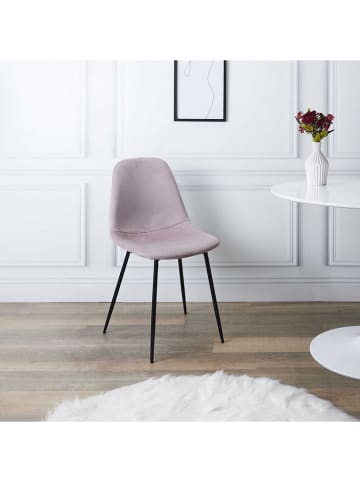 Rétro Chic 4er-Set: Esszimmerstühle "Giulia" in Rosa - (B)42,5 x (H)87 x (T)44 cm