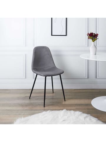 HYGGE Esszimmerstuhl "Giulia" in Grau - (B)42,5 x (H)87 x (T)44 cm