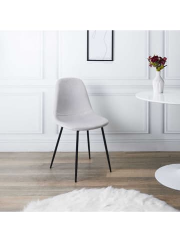 THE HOME DECO FACTORY 2-delige set: eetkamerstoelen wit - (B)54 x (H)85,5 x (D)43,5 cm