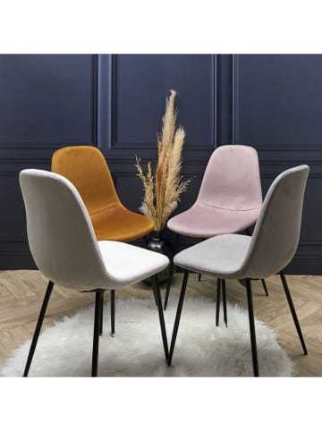 THE HOME DECO FACTORY 2er-Set: Esszimmerstühle in Weiß - (B)54 x (H)85,5 x (T)43,5 cm