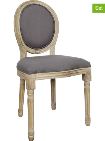 HYGGE 2er-Set: Esszimmerstühle "Eleonor" in Grau - (B)48 x (H)96 x (T)46 cm