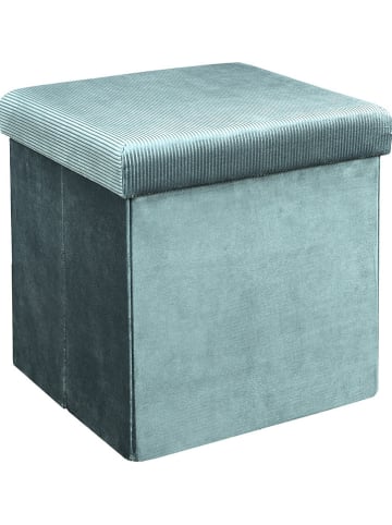 Rétro Chic Aufbewahrungshocker "Giulia" in Petrol - (B)38 x (H)38 x (T)38 cm