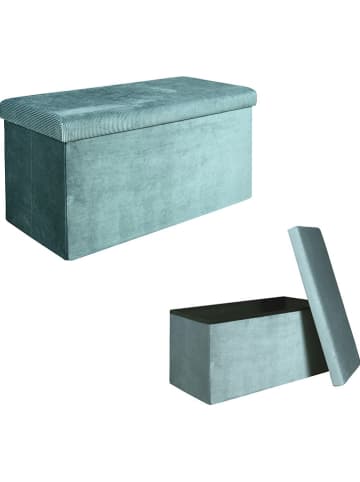 Rétro Chic Sitztruhe "Giulia" in Petrol - (B)77 x (H)38 x (T)38 cm