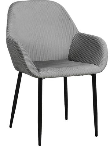 Rétro Chic 2-delige set: eetkamerstoelen "Giulia" grijs - (B)59 x (H)84 x (D)44,5 cm