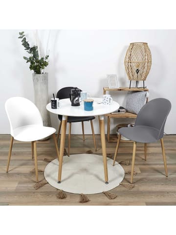 THE HOME DECO FACTORY Eetkamerstoel "Bergen" wit - (B)49 x (H)81 x (D)47 cm