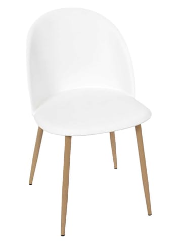 THE HOME DECO FACTORY Eetkamerstoel "Bergen" wit - (B)49 x (H)81 x (D)47 cm