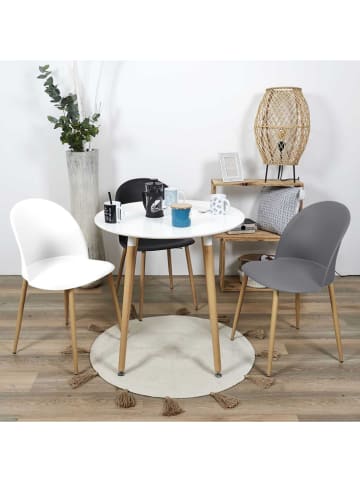 THE HOME DECO FACTORY 2-delige set: eetkamerstoelen grijs - (B)49 x (H)81 x (D)47 cm