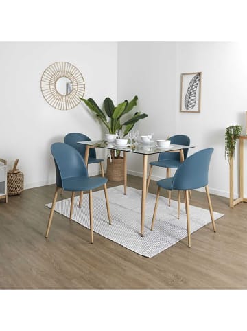 THE HOME DECO FACTORY Esszimmerstuhl "Bergen" in Blau - (B)49 x (H)81 x (T)47 cm