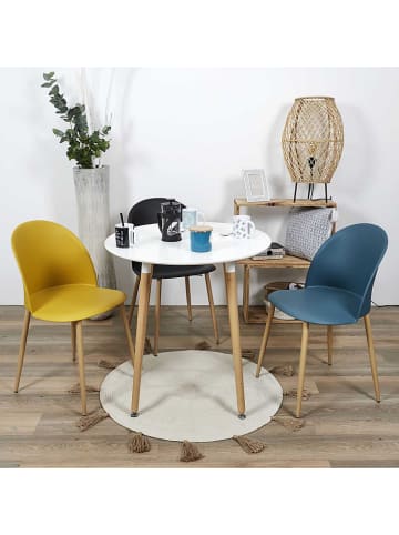 THE HOME DECO FACTORY Eetkamerstoel "Bergen" blauw - (B)49 x (H)81 x (D)47 cm