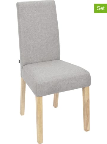 THE HOME DECO FACTORY 2-delige set: eetkamerstoelen "Lena" grijs - (B)46 x (H)98 x (D)58 cm