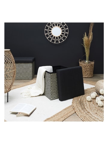 Ethnical Life Aufbewahrungshocker in Schwarz/ Grau - (B)38 x (H)38 x (T)38 cm