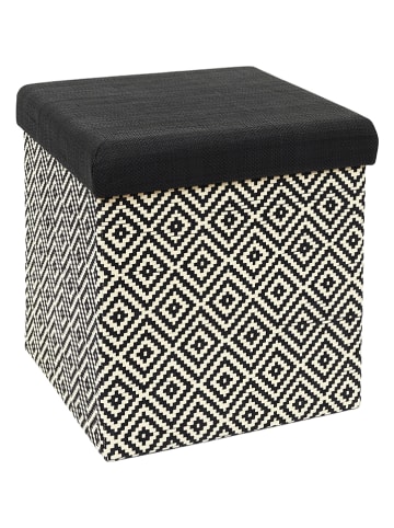 Ethnical Life Kruk met opbergruimte zwart/grijs - (B)38 x (H)38 x (D)38 cm