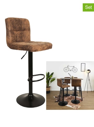 chairs for all 2er-Set: Barhocker ''Downtown'' in Braun - (B)43 x (H)93 x (T)42 cm