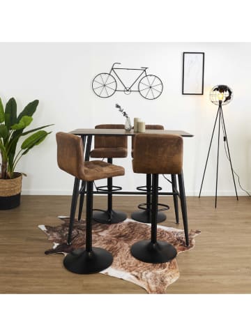 chairs for all 2-delige set: barkrukken "Downtown" bruin - (B)43 x (H)93 x (D)42 cm