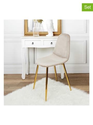 HYGGE 4-delige set: eetkamerstoelen lichtroze - (B)44 x (H)86 x (D)50 cm