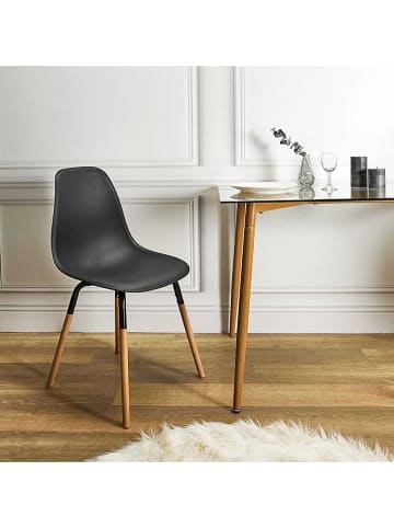 THE HOME DECO FACTORY 2er-Set: Esszimmerstühle "Scandinave" in Schwarz - (B)46 x (H)85 x (T)56 cm