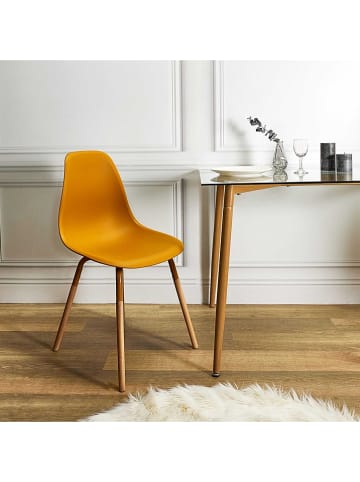 THE HOME DECO FACTORY Krzesła (2 szt.) "Scandinave" w kolorze żółtym - 46 x 85 x 56 cm