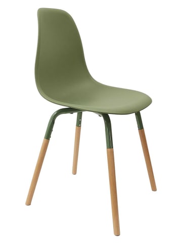 THE HOME DECO FACTORY Krzesła (2 szt.) "Scandinave" w kolorze zielonym - 46 x 85 x 56 cm