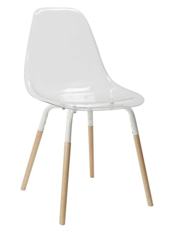 THE HOME DECO FACTORY 2er-Set: Esszimmerstühle "Scandinave" in Transparent - (B)46 x (H)85 x (T)56 cm