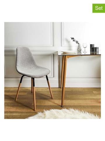 Ethnical Life 2-delige set: eetkamerstoelen "Scandinave" grijs - (B)46 x (H)85 x (D)52 cm