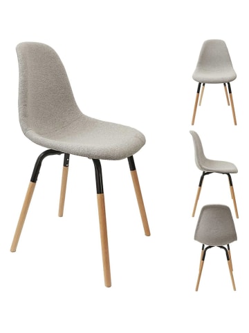 Ethnical Life 2-delige set: eetkamerstoelen "Scandinave" grijs - (B)46 x (H)85 x (D)52 cm