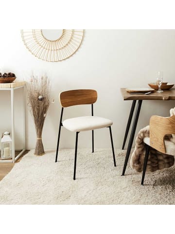 Ethnical Life Eetkamerstoel wit/naturel - (B)47,5 x (H)71 x (D)45 cm