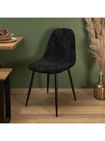 Ethnical Life Eetkamerstoel "Leaf" zwart - (B)44 x (H)86 x (D)50 cm