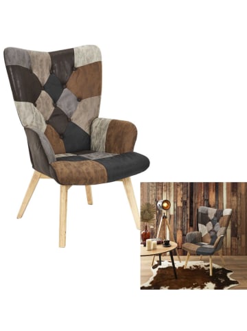 THE HOME DECO FACTORY Fotel "Helsinki" w kolorze brązowym - 72 x 99,5 x 66 cm