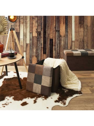 THE HOME DECO FACTORY Opbergkruk bruin/beige - (B)38 x (H)38 x (D)38 cm