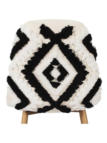 Ethnical Life Eetkamerstoel "Lagos" wit/zwart - (B)44 x (H)86 x (D)50 cm