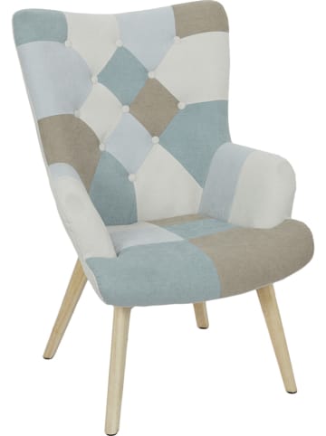 THE HOME DECO FACTORY Sessel "Helsinki" in Hellblau/ Grau - (B)72 x (H)99,5 x (T)66 cm