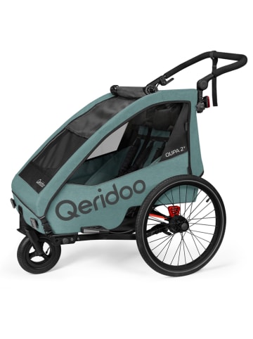 Qeridoo Przyczepka rowerowa 3w1 "Qupa 2" w kolorze turkusowym